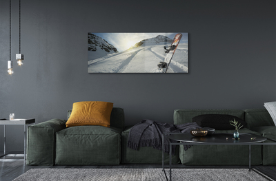 Quadro acrílico Snowboard na neve da montanha