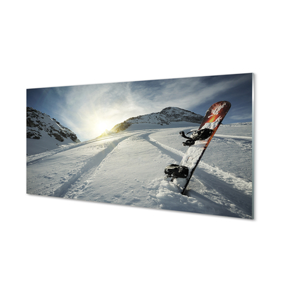 Quadro acrílico Snowboard na neve da montanha