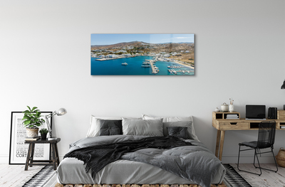 Quadro acrílico Grécia Costa Montanhas Cidade