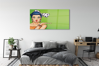 Pintura acrílica Mulher com lábios vermelhos