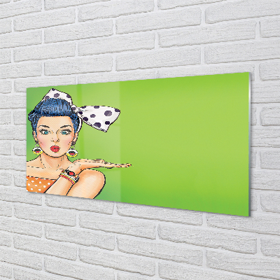 Pintura acrílica Mulher com lábios vermelhos