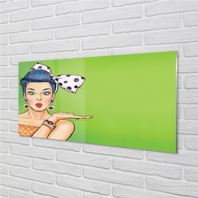 Pintura acrílica Mulher com lábios vermelhos