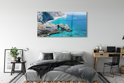 Quadro acrílico Grécia Praia Costa Marítima