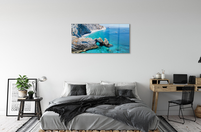 Quadro acrílico Grécia Praia Costa Marítima