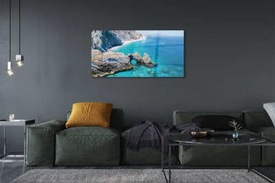 Quadro acrílico Grécia Praia Costa Marítima