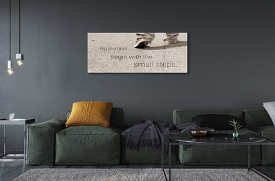 Pintura acrílica Sapatos com inscrição em concreto