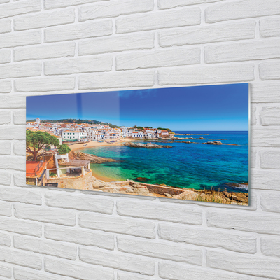 Pintura acrílica Espanha Praia Cidade Costa