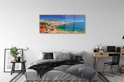 Pintura acrílica Espanha Praia Cidade Costa
