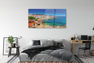 Pintura acrílica Espanha Praia Cidade Costa