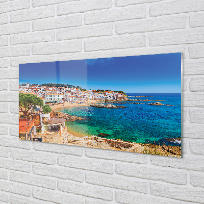 Pintura acrílica Espanha Praia Cidade Costa