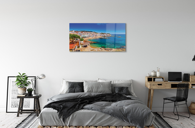 Pintura acrílica Espanha Praia Cidade Costa