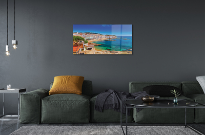 Pintura acrílica Espanha Praia Cidade Costa