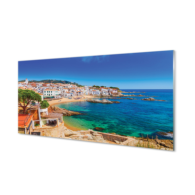 Pintura acrílica Espanha Praia Cidade Costa