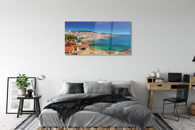 Pintura acrílica Espanha Praia Cidade Costa