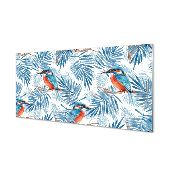 Quadro acrílico Pássaro pintado em um galho