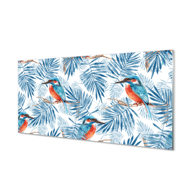 Quadro acrílico Pássaro pintado em um galho