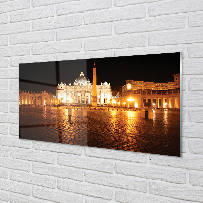 Quadro acrílico Praça da Basílica de Roma à noite