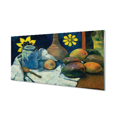 Pintura acrílica Natureza morta com jarra de chá e frutas - Paul Gauguin