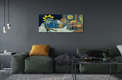 Pintura acrílica Natureza morta com jarra de chá e frutas - Paul Gauguin
