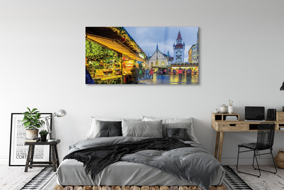 Pintura acrílica Alemanha Praça do Mercado Antigo Natal