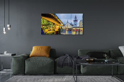 Pintura acrílica Alemanha Praça do Mercado Antigo Natal