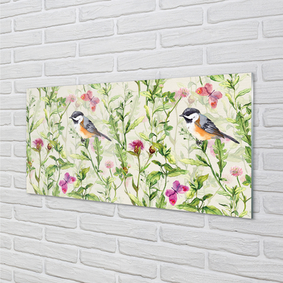 Quadro acrílico Um pássaro na grama