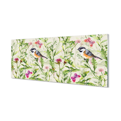 Quadro acrílico Um pássaro na grama