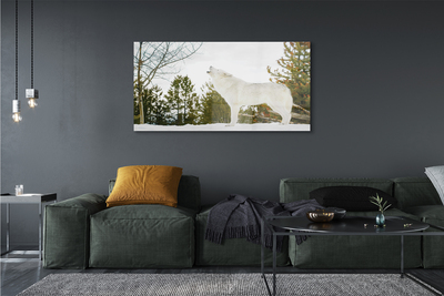 Quadro acrílico Floresta de inverno do lobo
