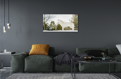 Quadro acrílico Floresta de inverno do lobo