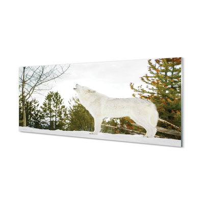 Quadro acrílico Floresta de inverno do lobo