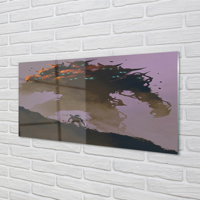 Quadro acrílico Homem uma figura assustadora com cabeças