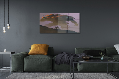 Quadro acrílico Homem uma figura assustadora com cabeças