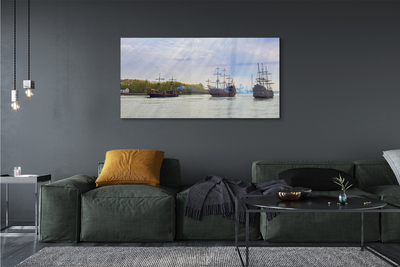 Quadro acrílico Céu navios dia nuvens