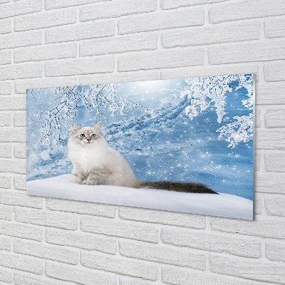 Pintura acrílica Gato no inverno