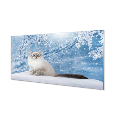 Pintura acrílica Gato no inverno