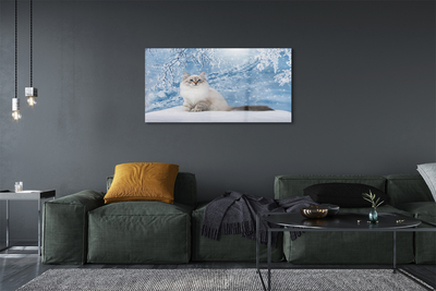 Pintura acrílica Gato no inverno