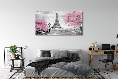 Quadro acrílico Árvores de Paris na primavera
