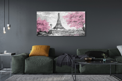 Quadro acrílico Árvores de Paris na primavera