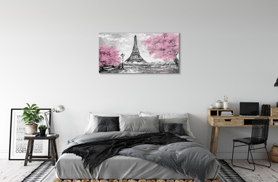 Quadro acrílico Árvores de Paris na primavera