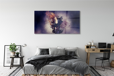 Quadro acrílico Partitura de guitarra feminina