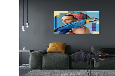 Pintura acrílica Arara no ombro