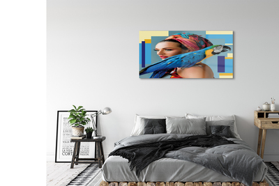 Pintura acrílica Arara no ombro