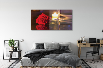 Pintura acrílica Vidro de vela rosa