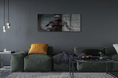 Pintura acrílica Uma figura assustadora no prédio