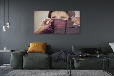 Quadro acrílico Tecido roxo feminino