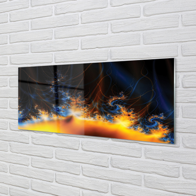 Pintura acrílica Fractais amarelo-azulados