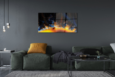 Pintura acrílica Fractais amarelo-azulados