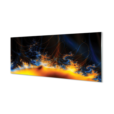 Pintura acrílica Fractais amarelo-azulados