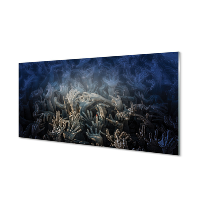 Pintura acrílica Mãos luz azul