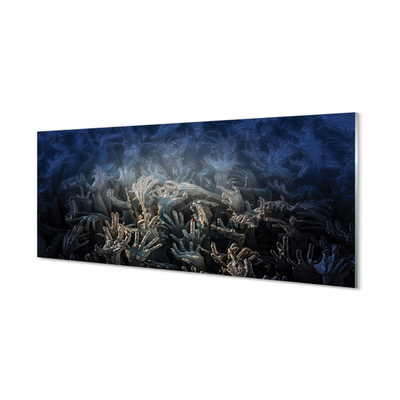 Pintura acrílica Mãos luz azul